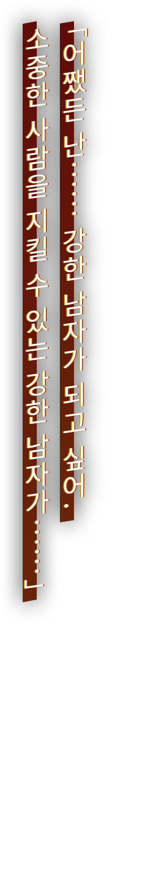 「어쨌든 난…… 강한 남자가 되고 싶어. 소중한 사람을 지킬 수 있는 강한 남자가……」